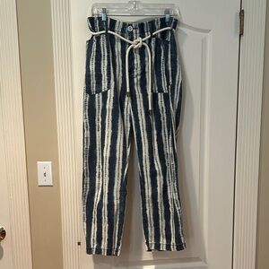 Striped Blue and White Women's Pants